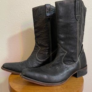 Cole Haan Tall Black Leather Country Western Cowboy Boots